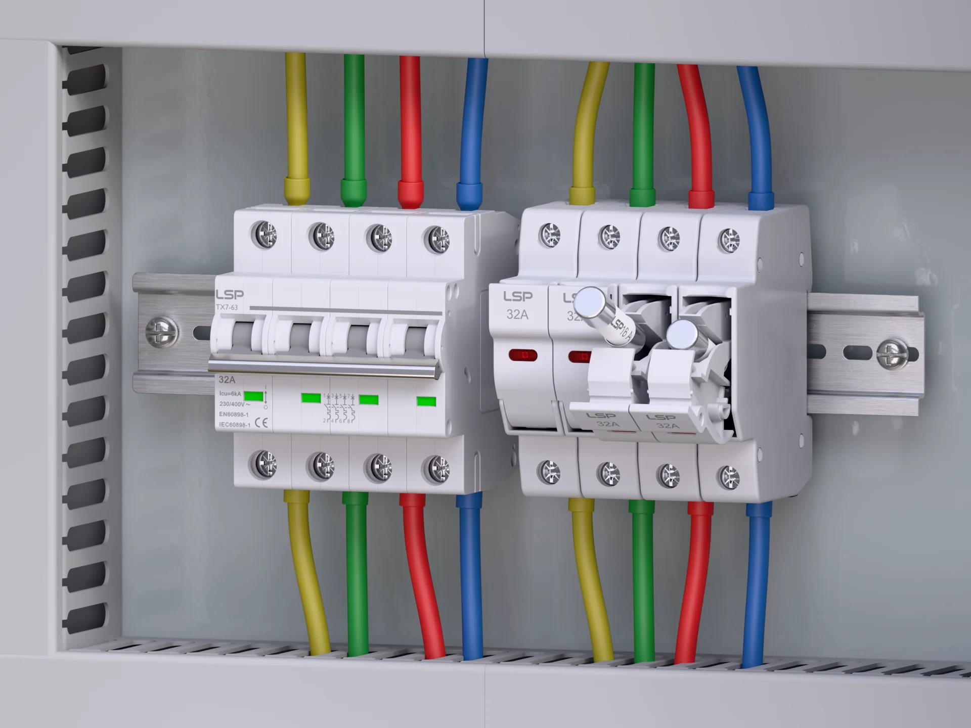 Modern electrical breaker panel